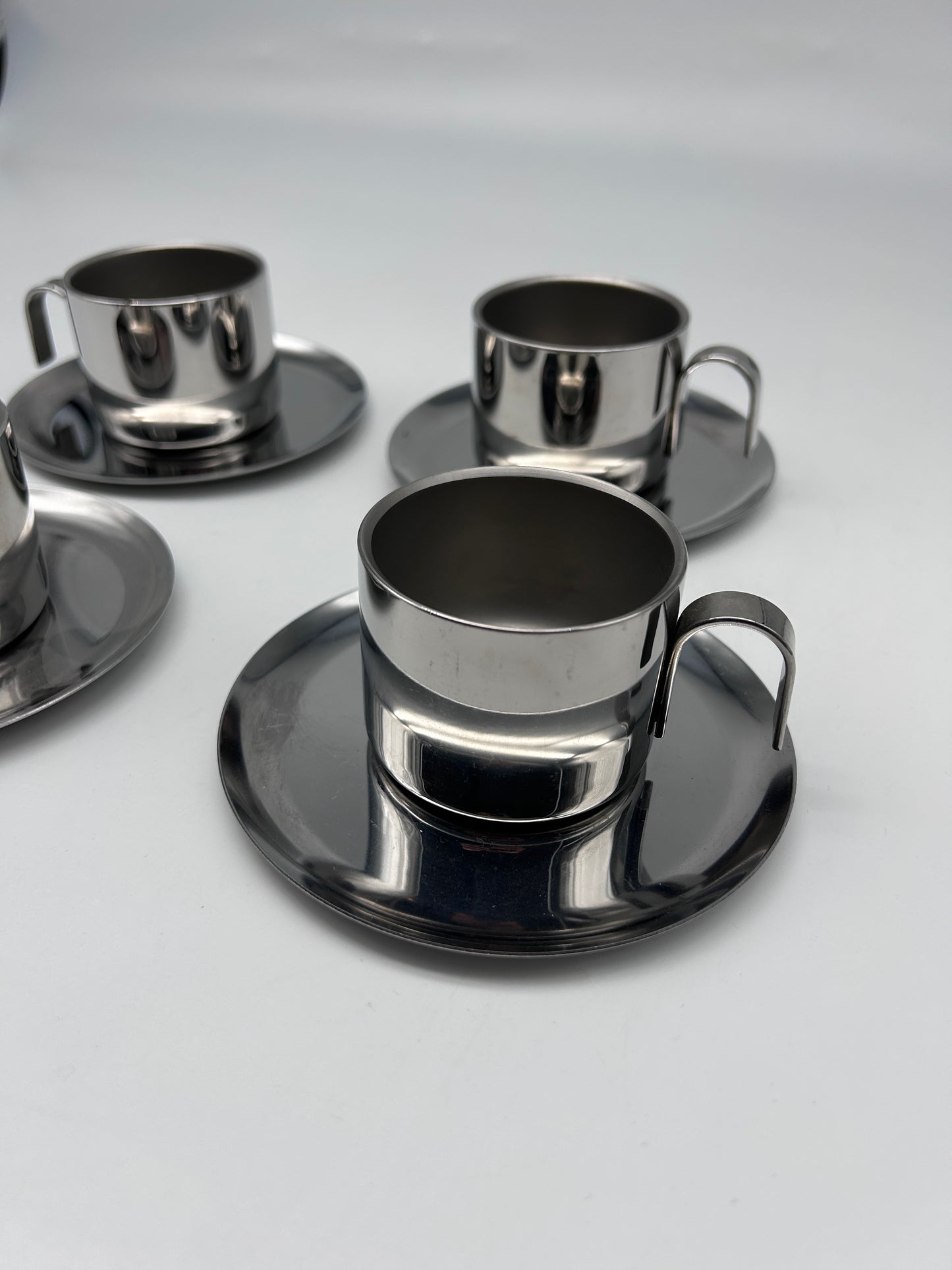 Stainless steel coffee cups by Guido Bergna, Italy, 1970s