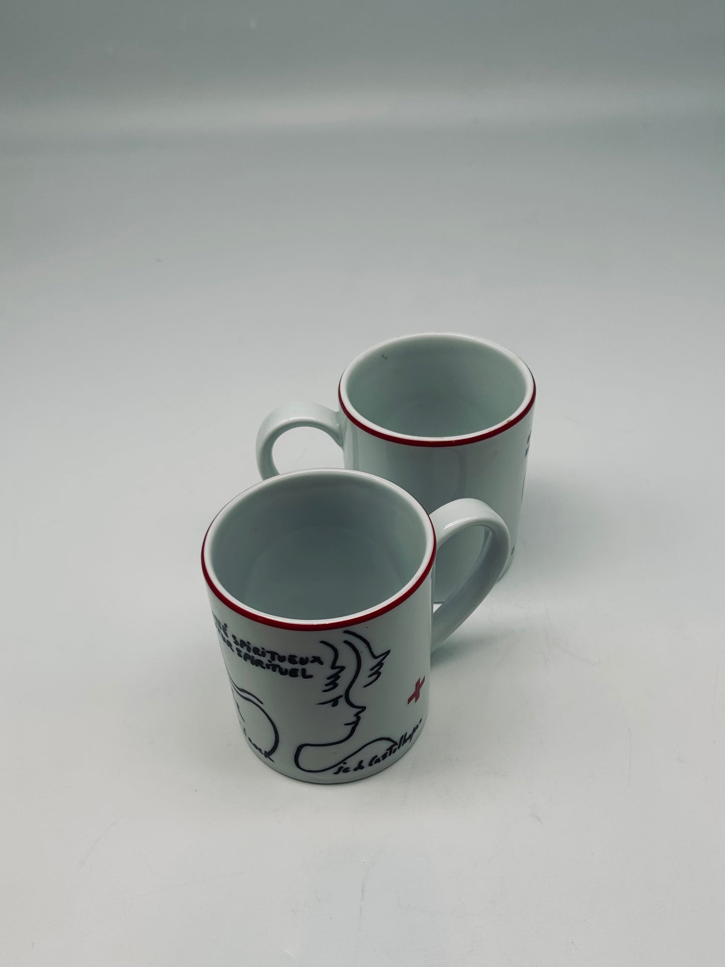 JC de Castelbajac coffee cups, Royal Limoges Manufactory, 2000s