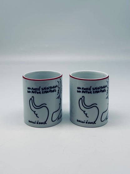 JC de Castelbajac coffee cups, Royal Limoges Manufactory, 2000s