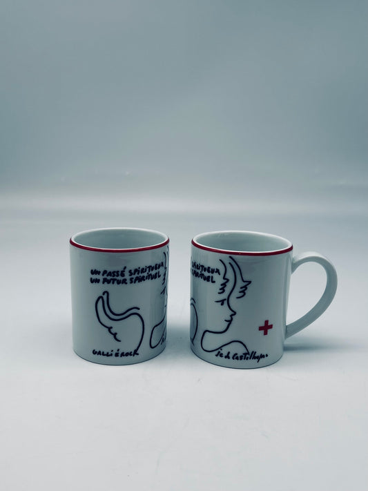 Set de 2 mugs « Gallierock », Jean-Charles de Castelbajac, Deshoulières, 90s