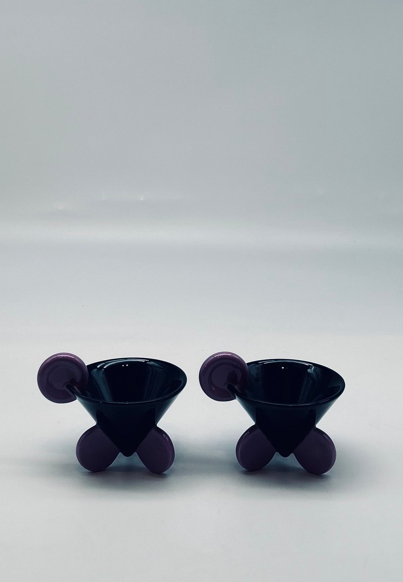 Set of 4 postmodern cups, Kato Kogei, Fujimori, Japan, 80s