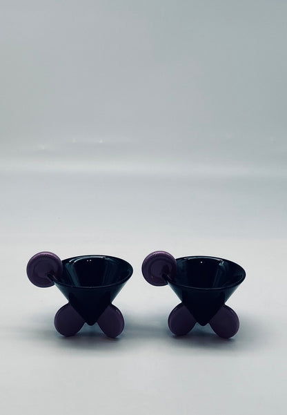 Set of 4 postmodern cups, Kato Kogei, Fujimori, Japan, 80s