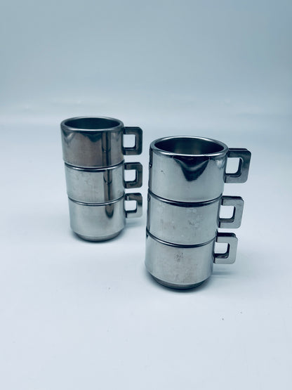 Tasses à Café Inox STO Casalinghi, Italie, 70s