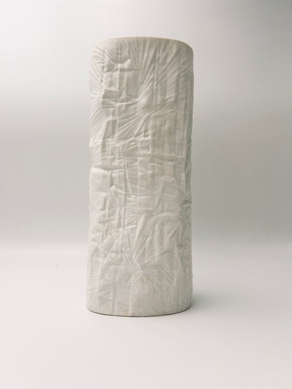 Vase blanc reliefé Martin Frayer, Rosenthal, 70s