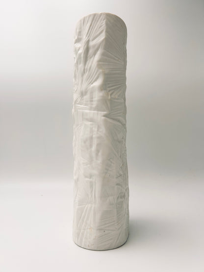 Vase blanc reliefé Martin Frayer, Rosenthal, 70s