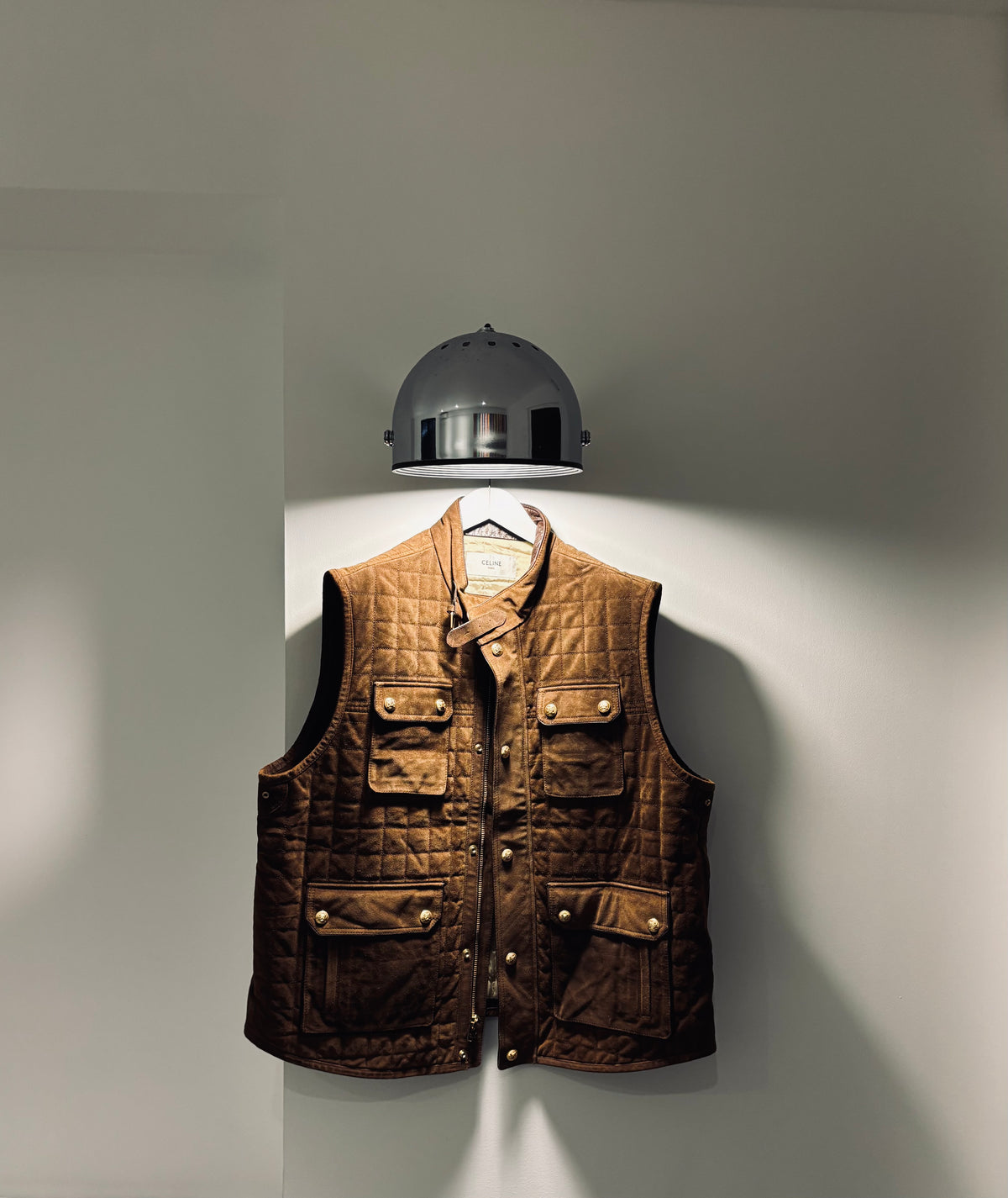 Gilet matelassée en daim sans manches Hedi Slimane, Celine, T38