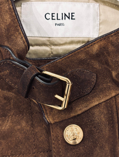Gilet matelassée en daim sans manches Hedi Slimane, Celine, T38
