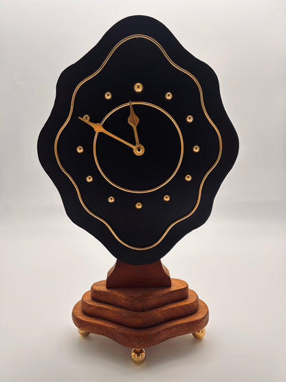 Horloge bois vintage MEMPHIS Italie, 80s