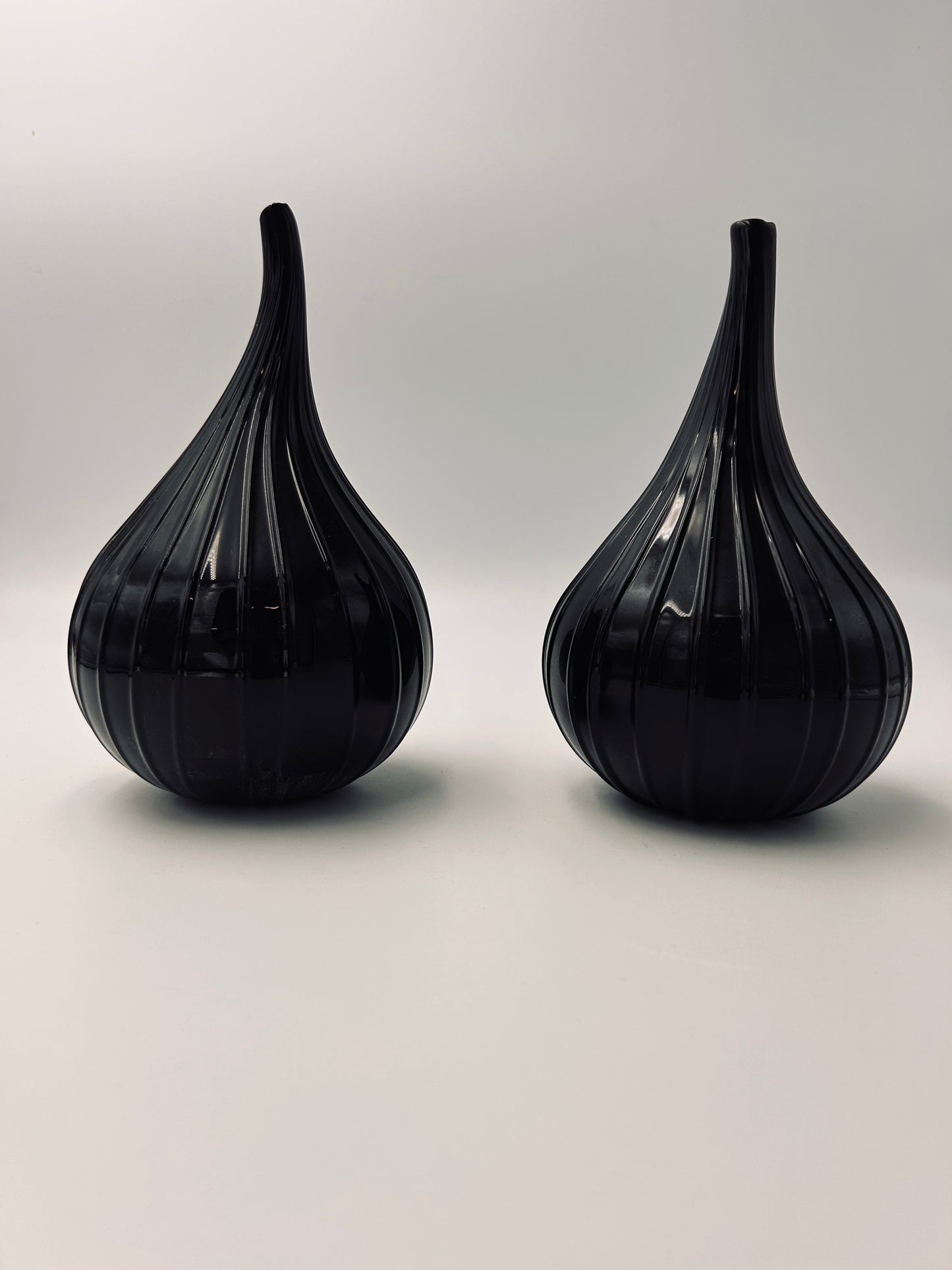Vase Drop noir brillant, Verre de Murano, Salviati, R. Stellon, Italy 2004
