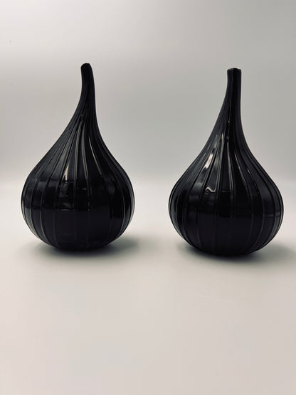 Vase Drop noir brillant, Verre de Murano, Salviati, R. Stellon, Italy 2004