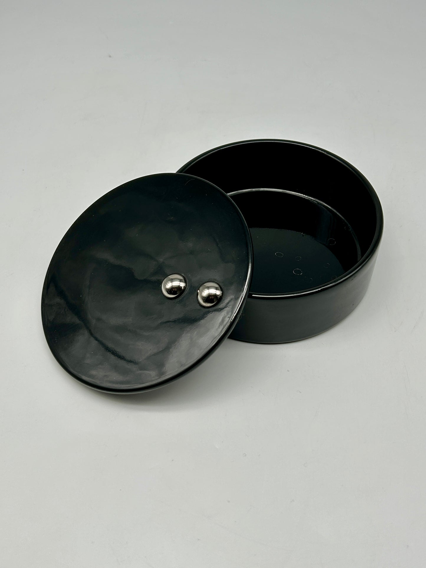 Black ceramic box, Sicart, Italy, 1970s