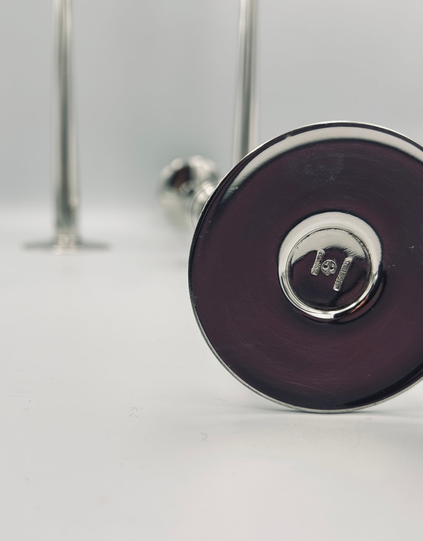 Set of 3 silver-plated metal candelabras, Lino Sabattini, Italy, 1970s