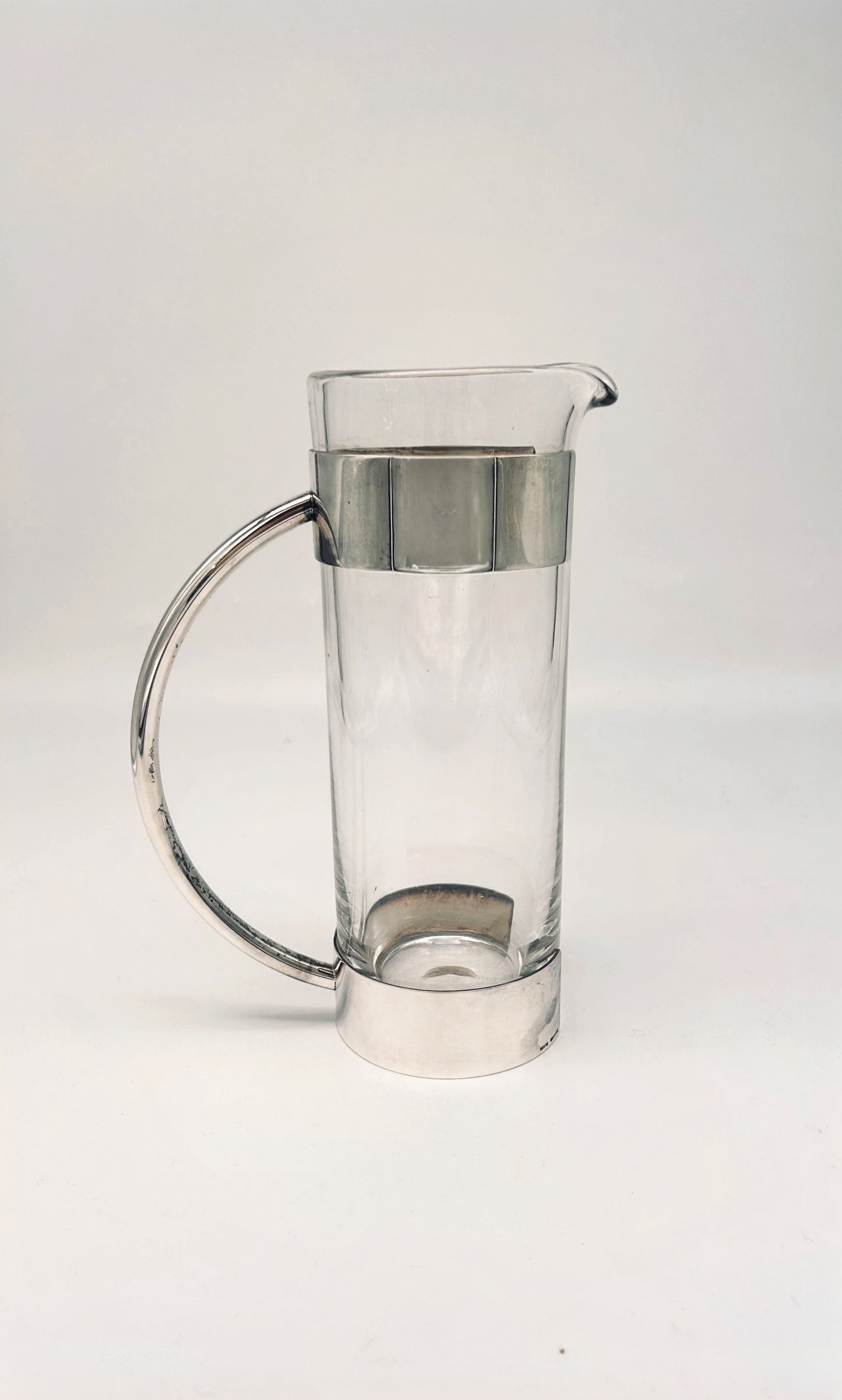 Carafe en verre et métal argenté, Lino Sabattini, 70s