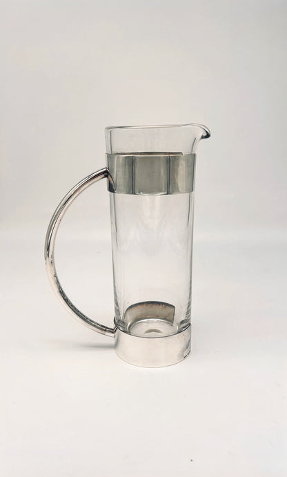 Carafe en verre et métal argenté, Lino Sabattini, 70s