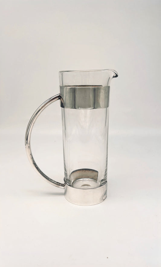 Carafe en verre et métal argenté, Lino Sabattini, 70s