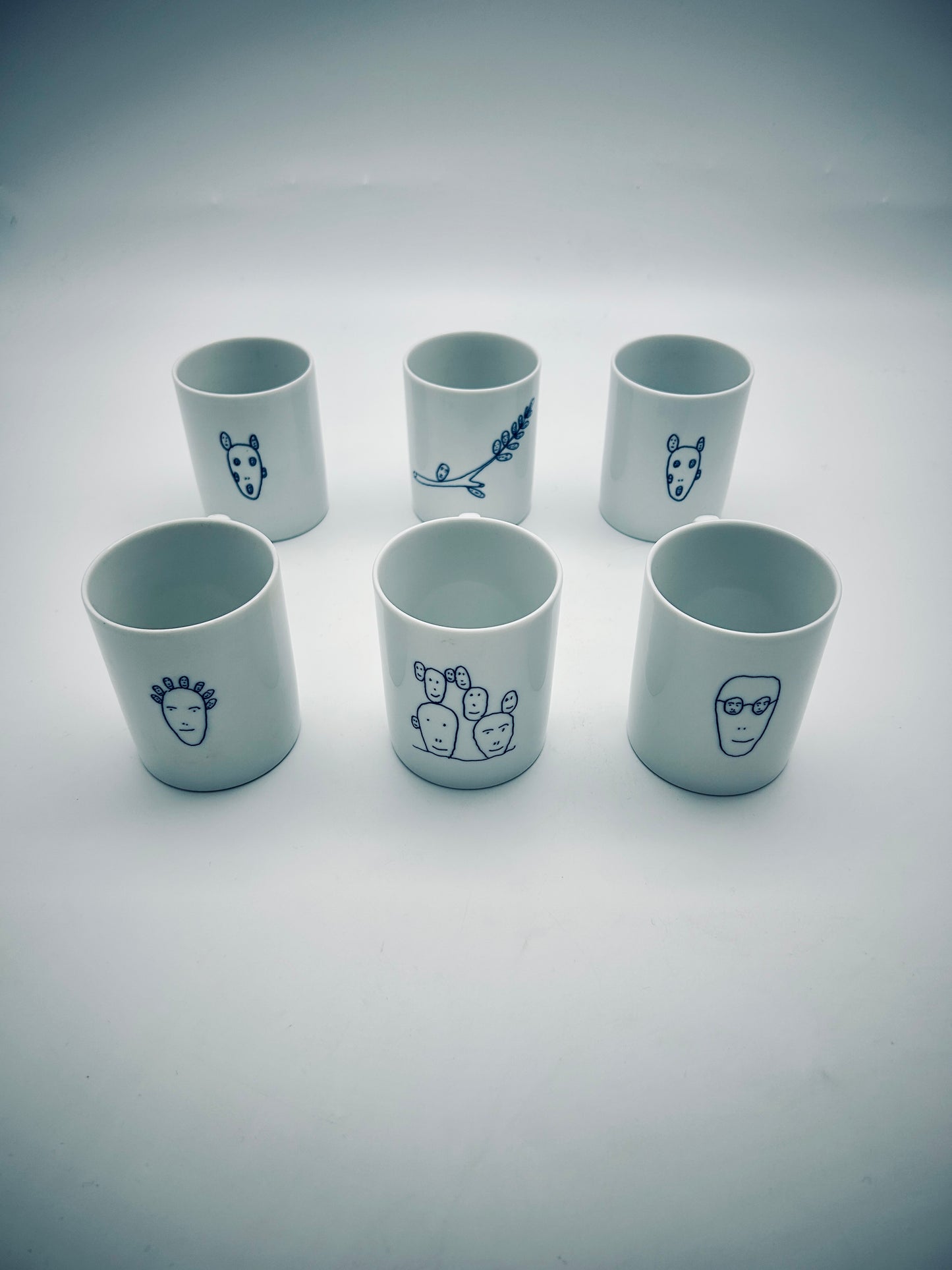 Set de 2 mugs 'Genetic Tales' Alessi, Andréa Branzi, Italie, 1998
