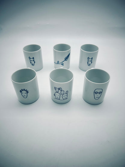Set de 2 mugs 'Genetic Tales' Alessi, Andréa Branzi, Italie, 1998