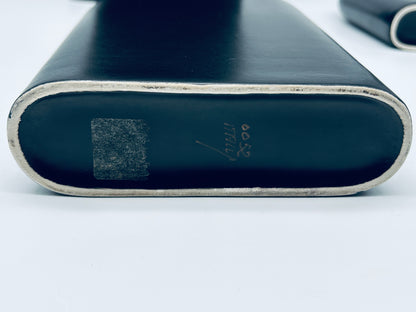 Vases noirs, trio, céramique, Sicart Cartigliano, Pino Spagnolo, Italie, 70s