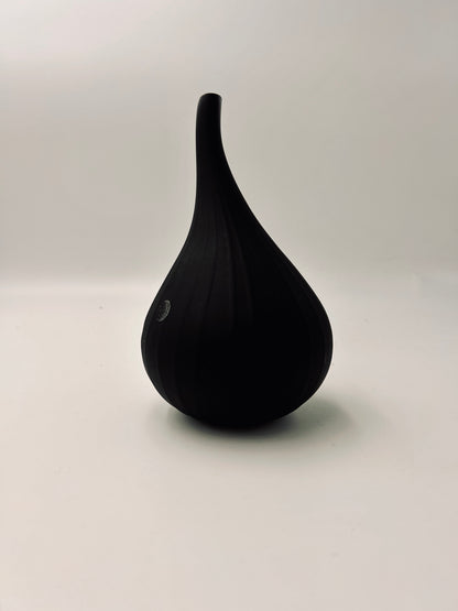 Vase Drop noir mat, Verre de Murano, Salviati, Renzo Stellon, Italy 2004