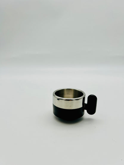 Tasses à café noires,space age, Morinox, Italie, 70s
