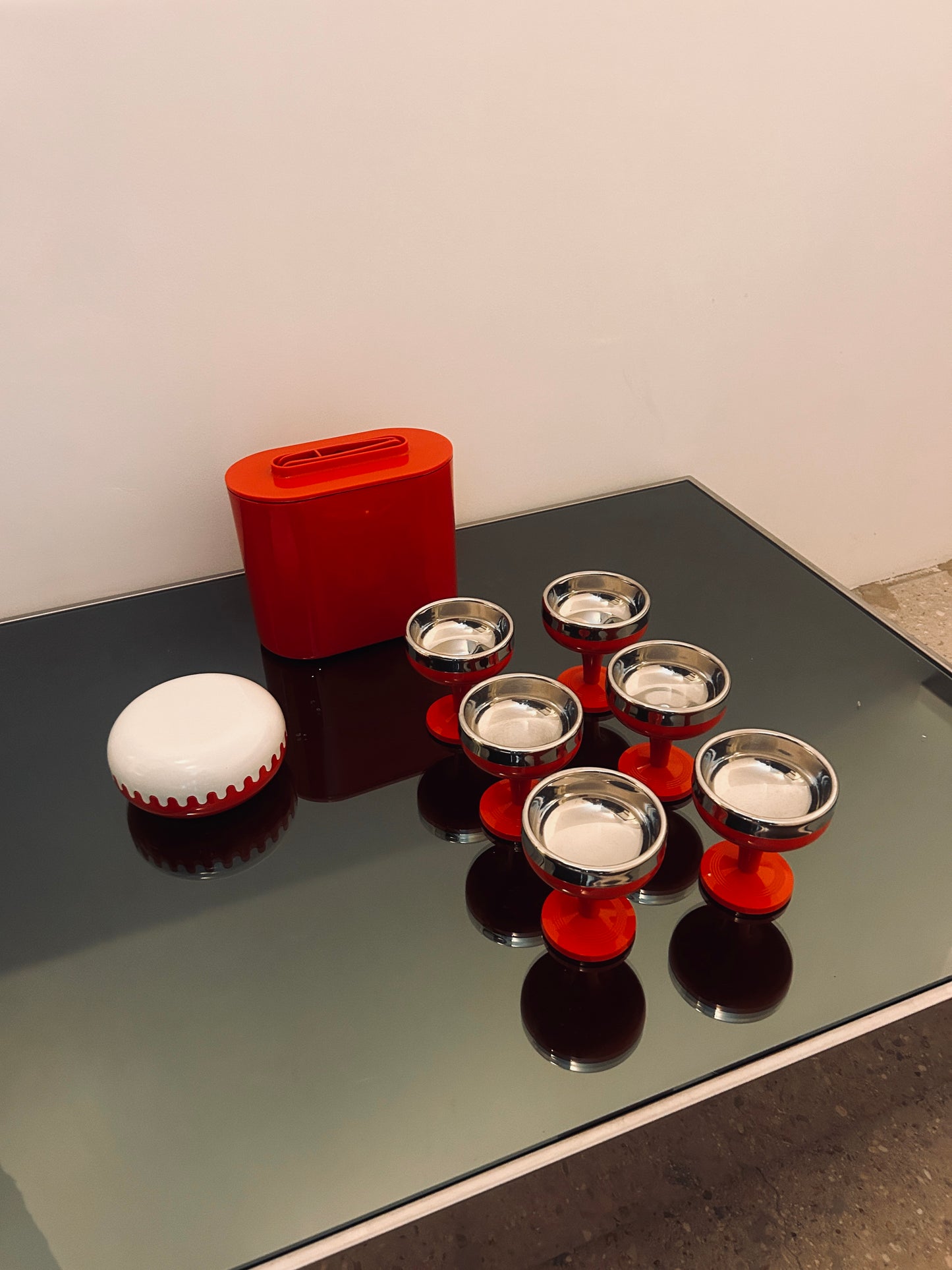 Seau à Glace ABS 8420 rouge par Giotto Stoppino pour Kartell, Italie, 1960s