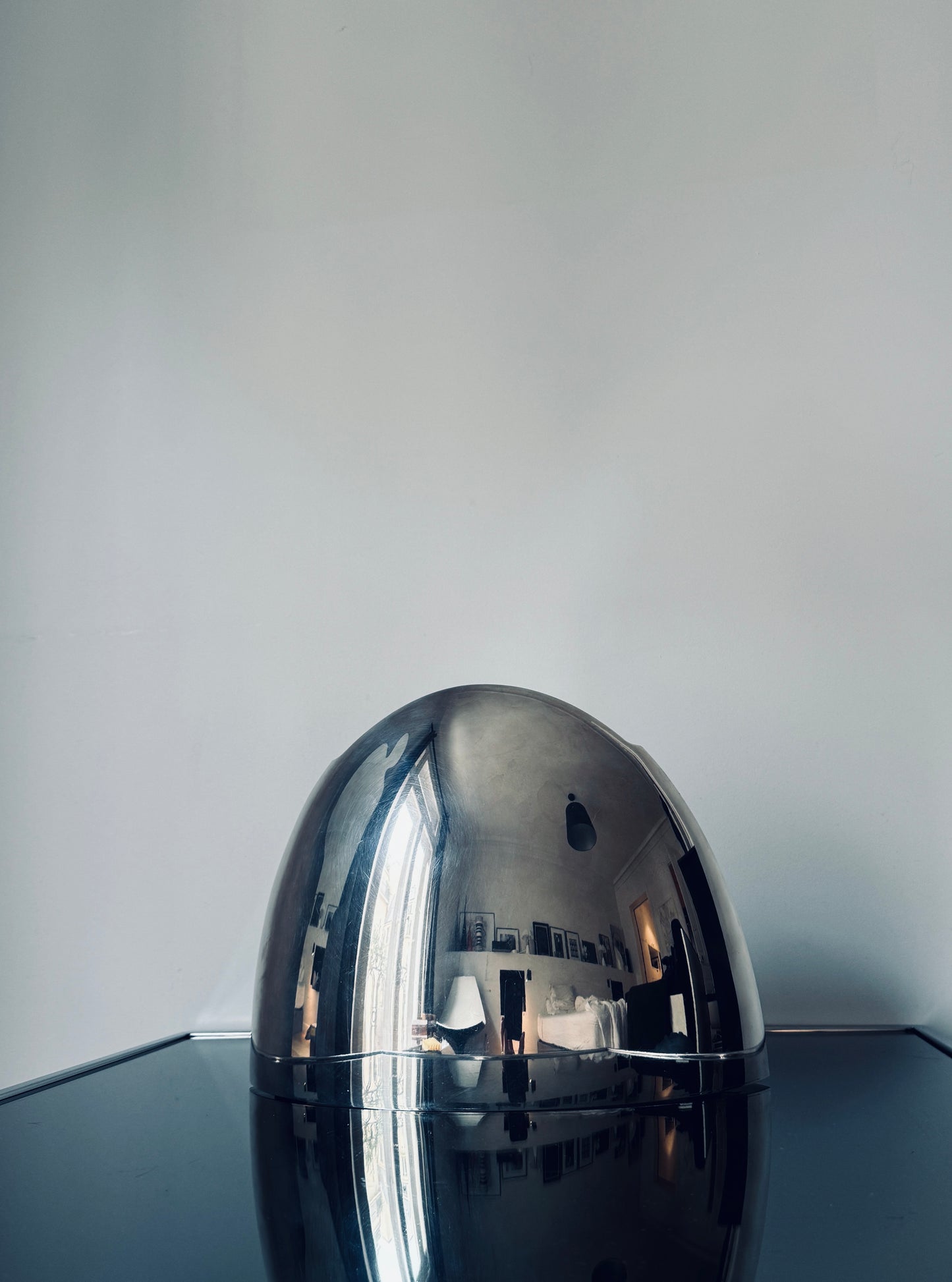 Vase minimaliste, métal argenté, Mitrio, Lino Sabattini, 70s