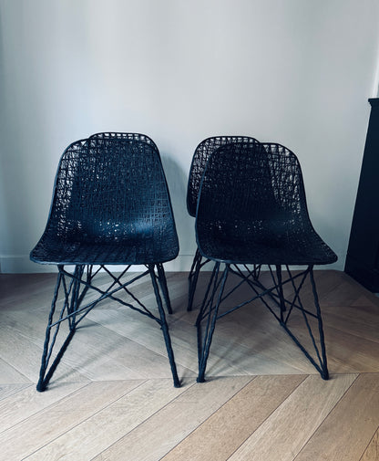 Ensemble de chaises noires "Carbon" , Wanders & Pot, MOOOI, 2000s