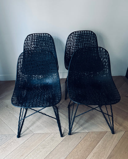 Ensemble de chaises noires "Carbon" , Wanders & Pot, MOOOI, 2000s