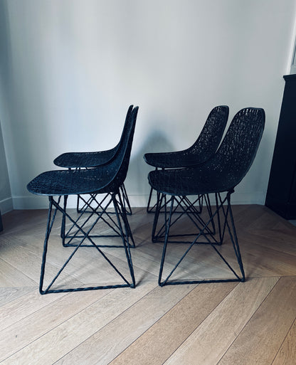 Ensemble de chaises noires "Carbon" , Wanders & Pot, MOOOI, 2000s