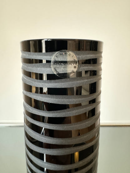 Paire de flutes à champagne en verre de Murano modèle Graffiati, SALVIATI