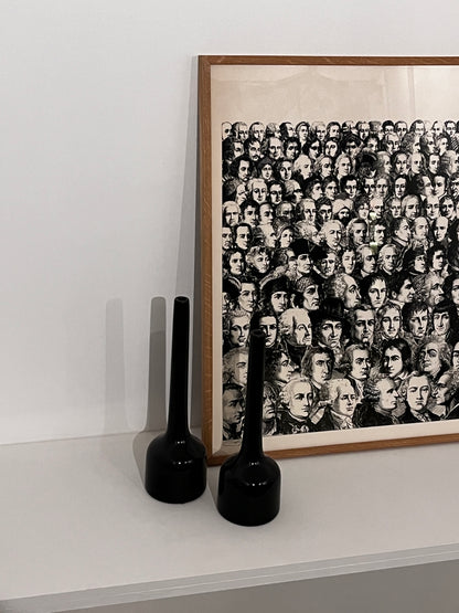 Vase Noir, soliflore, Céramique, Linéa Dueffe, Italie, 70s