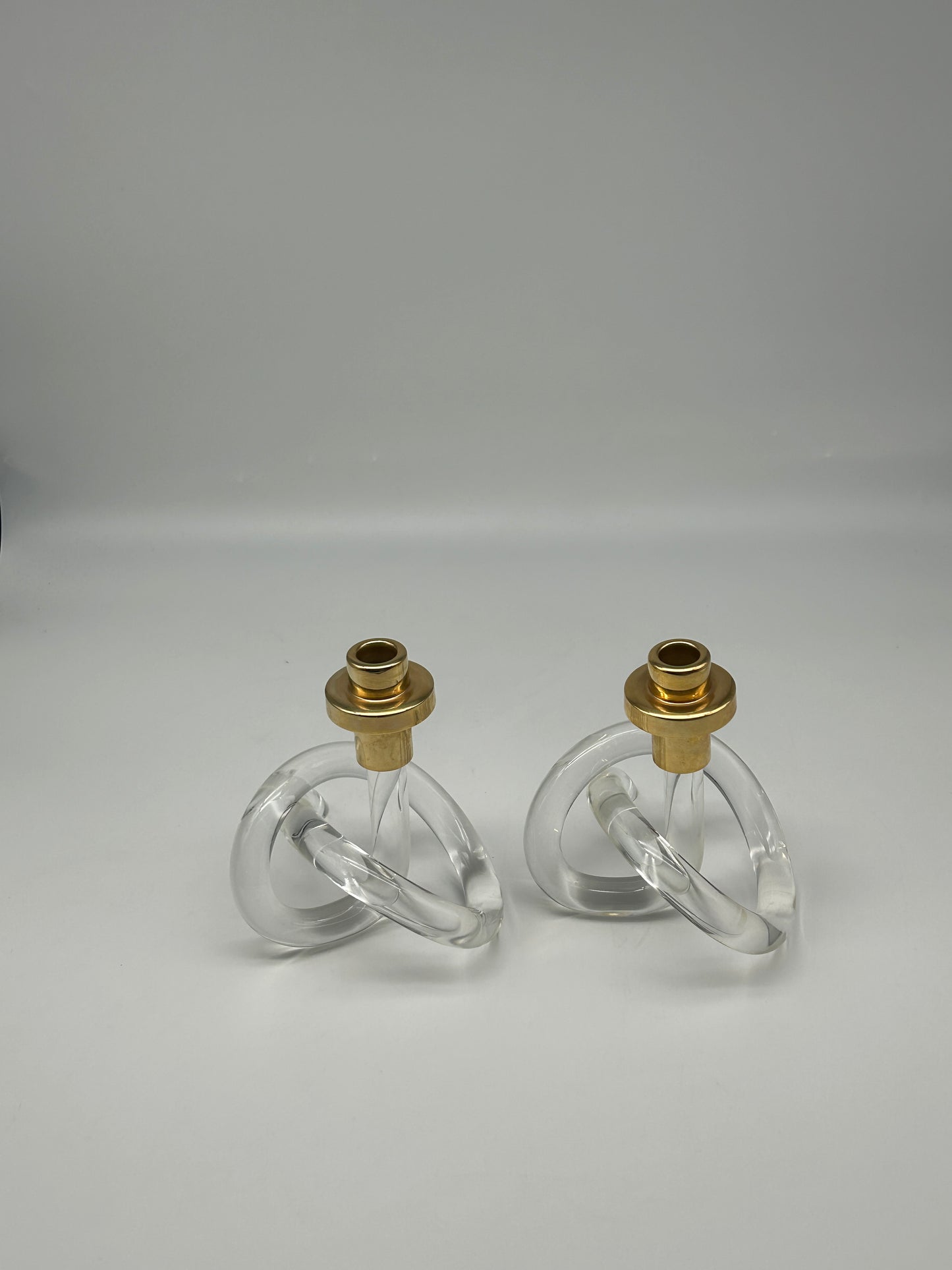 Ensemble de 2 bougeoirs  « Pretzel », Elaine Bscheider, Dorothy Thorpe, 40s