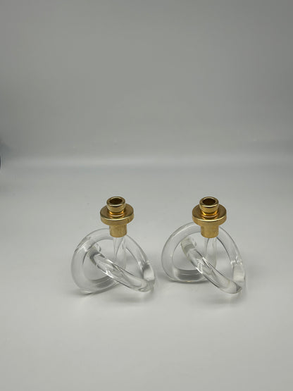 Ensemble de 2 bougeoirs  « Pretzel », Elaine Bscheider, Dorothy Thorpe, 40s