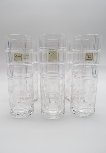 Verres long drink Cristal DIOR série Ecosse, 70-80s