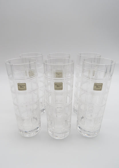Verres long drink Cristal DIOR série Ecosse, 70-80s