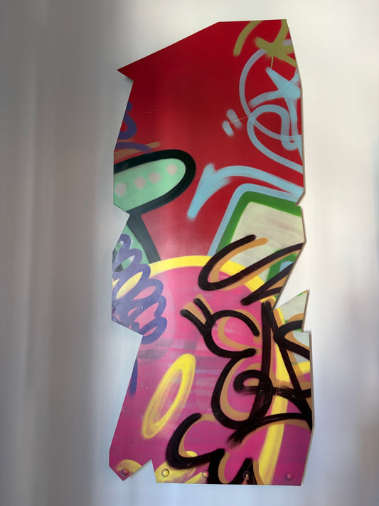 Oeuvre sur metal de John "CRASH" Matos "Tin Machine 6 Aluminium", 2009