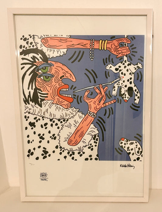Lithographie offset KEITH HARING, Cruella de Vil, 90s