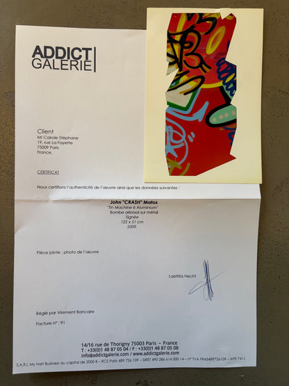 Artwork on metal by John "CRASH" Matos "Tin Machine 6 Aluminium", 2009