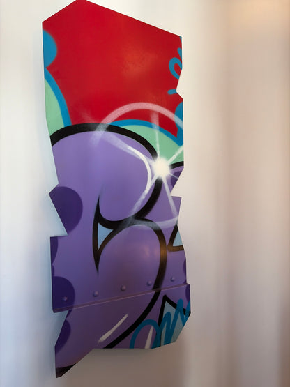 Oeuvre sur métal John "CRASH"  Matos, "Tin Machine 1 Aluminium", 2009