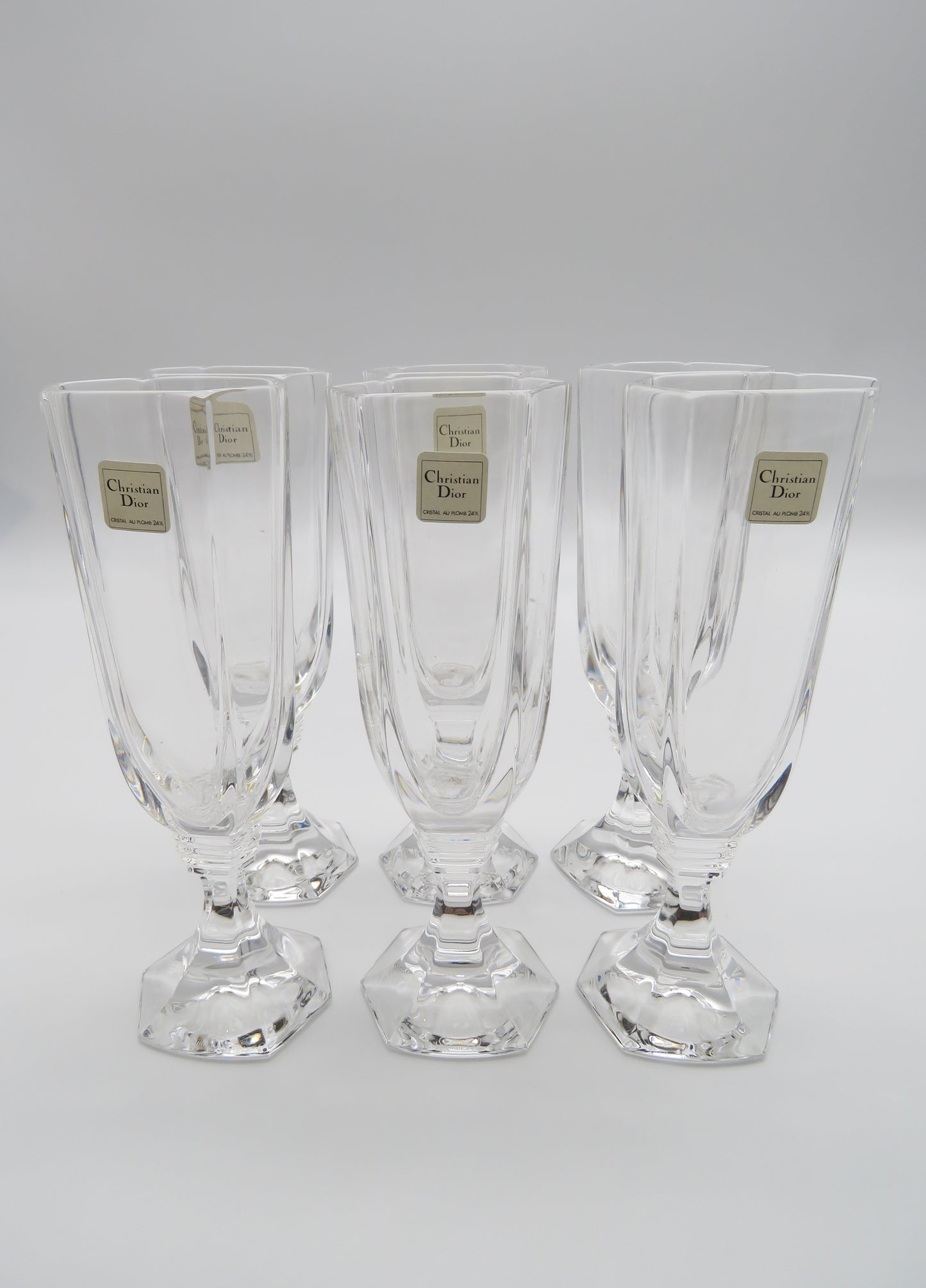 Verres à cocktail ou champagne en cristal, DIOR série Montaigne, 70s