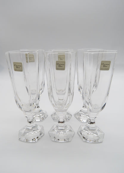 Verres à cocktail ou champagne en cristal, DIOR série Montaigne, 70s