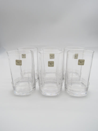 Verres long drink en cristal, DIOR série Montaigne, 70s