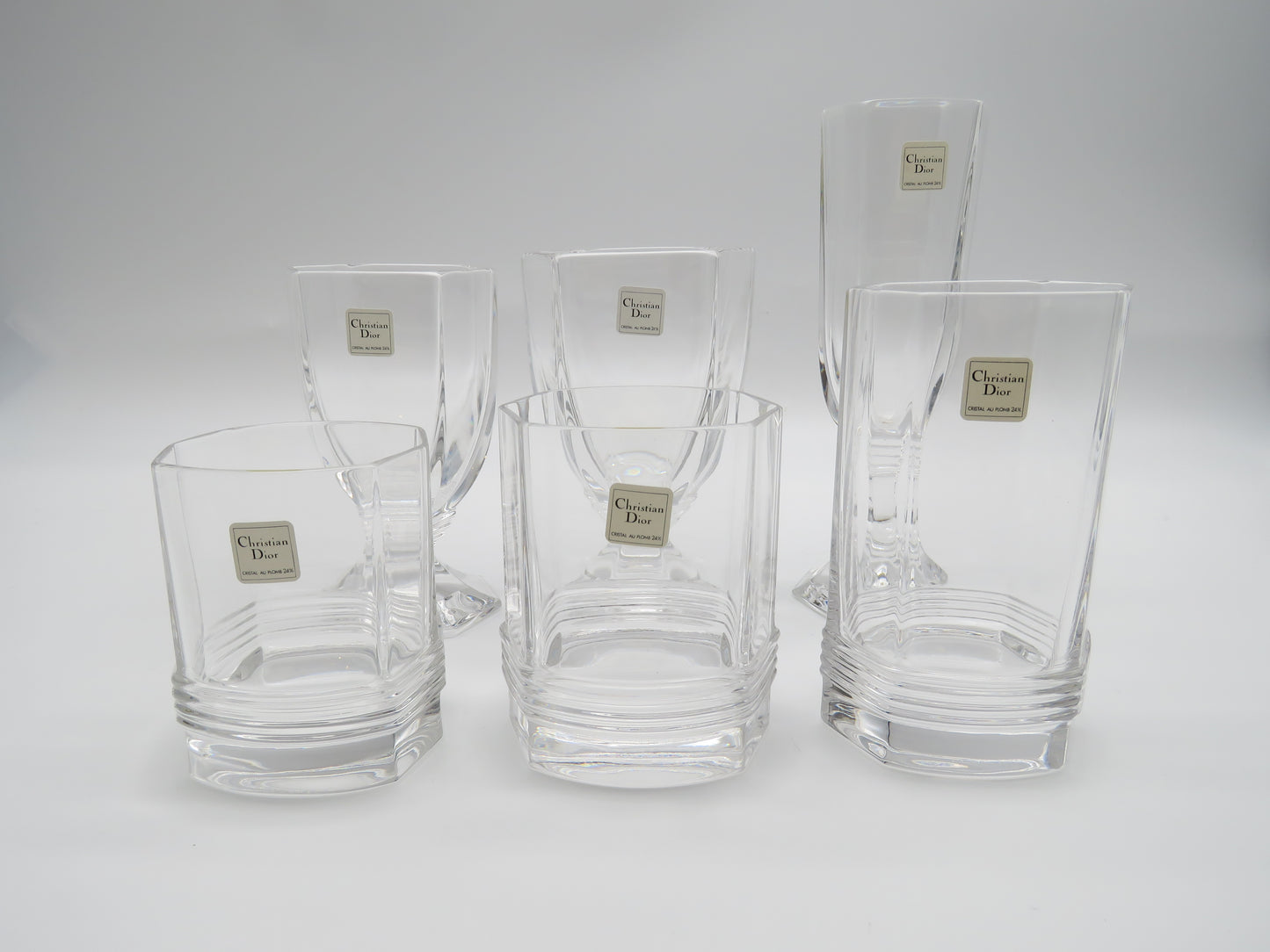 Verres à cocktail ou champagne en cristal, DIOR série Montaigne, 70s