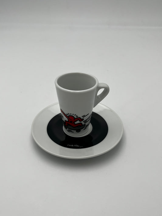 Tasse et Soucoupe Café pop skate red Keith Haring,Tognana, Italie