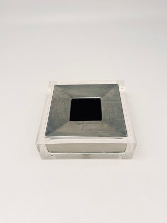 Cendrier en inox et plexiglass, Fabio Manlio Ciocca, GUZZINI, 70s