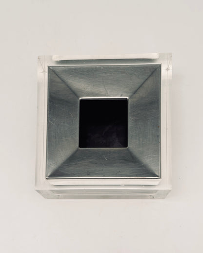 Cendrier en inox et plexiglass, Fabio Manlio Ciocca, GUZZINI, 70s