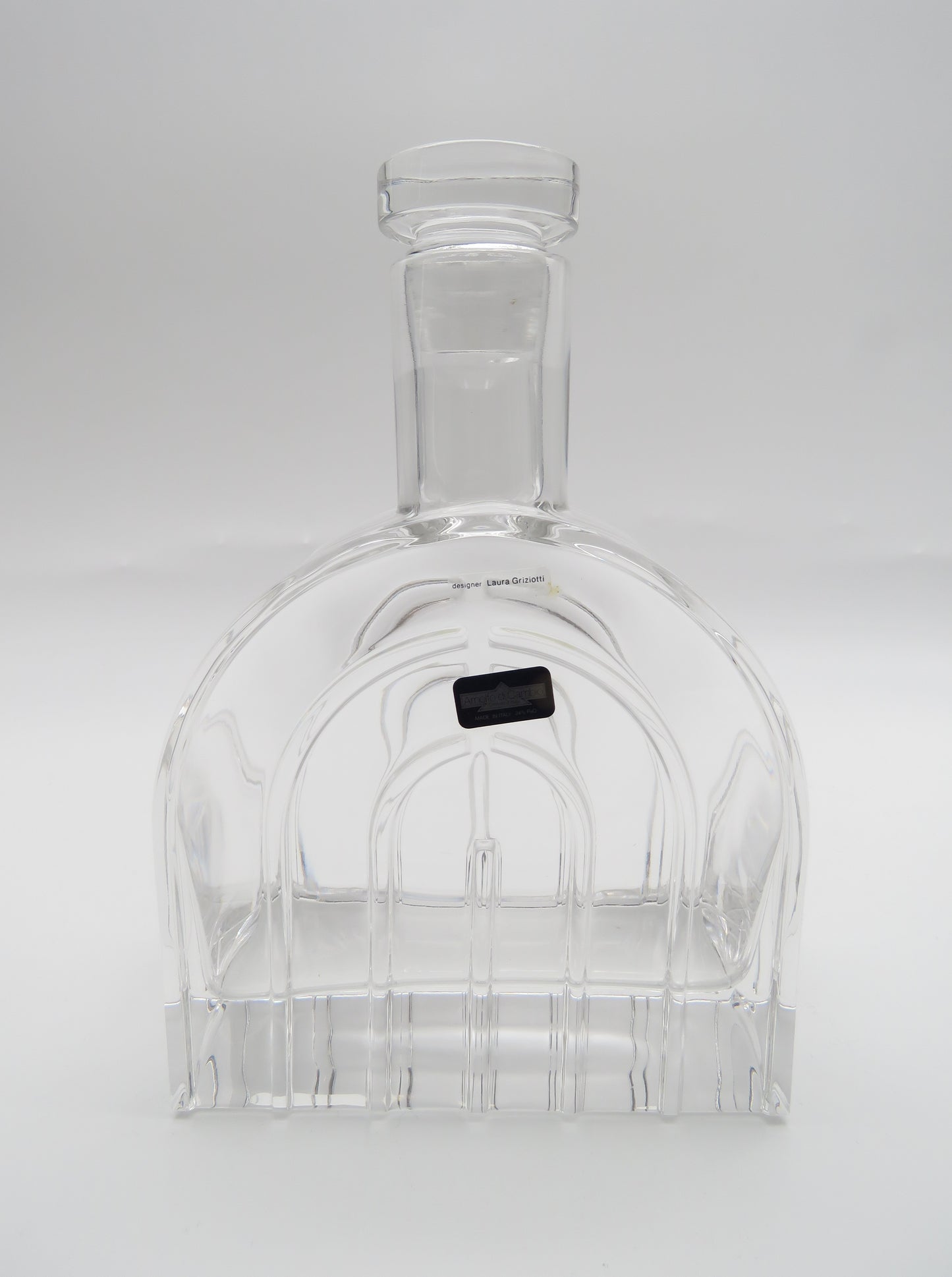 Carafe à whisky en cristal, Laura Griziotti, Arnolfo di Cambio, 80s