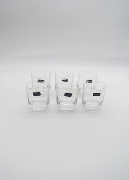Verres à whisky Rocks Double, Arnolfo Di Cambio Série art déco, designer Laura Griziotti, 80s