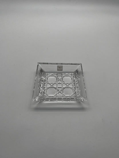 Cendrier carré en cristal, Cannage, DIOR, 80s