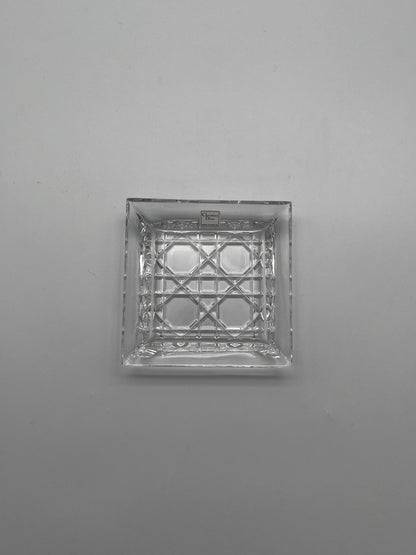 Cendrier carré en cristal, Cannage, DIOR, 80s